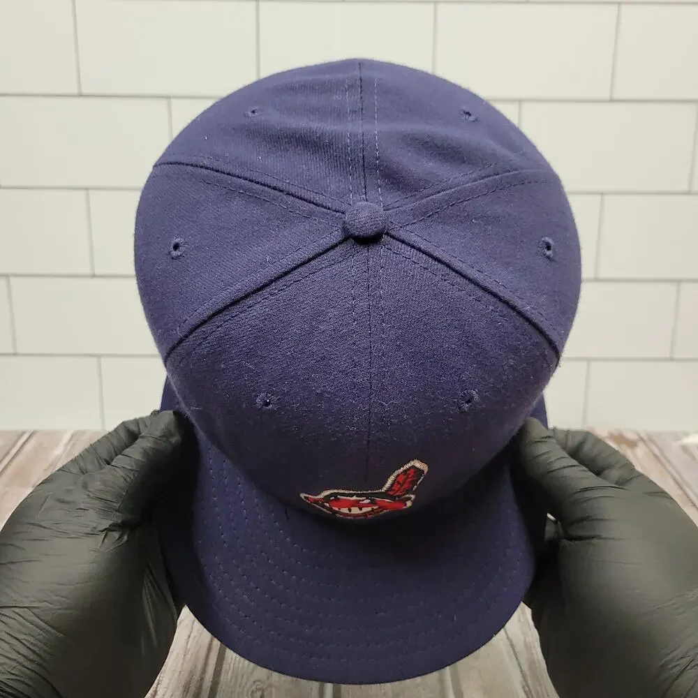 New Era Cleveland Indians Authentic On Field 59FIFTY Fitted Hat Size 7 3/8